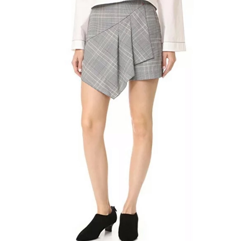 Tibi Plaid Ruffle Front Skort Size 8  MSRP $130